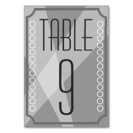 Tarjetas de números de tabla de estilo Hollywood a
