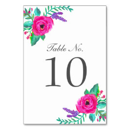 Tarjetas de números de tabla de florines frescos