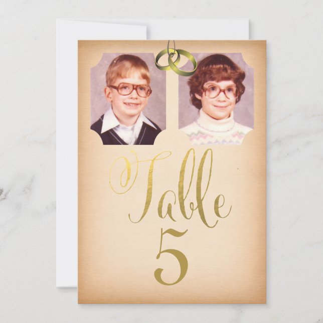 Tarjetas de números de tabla de fotos de la vieja  (Anverso)