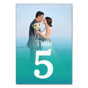 Tarjetas de números de tabla de fotos de Ocean Mis