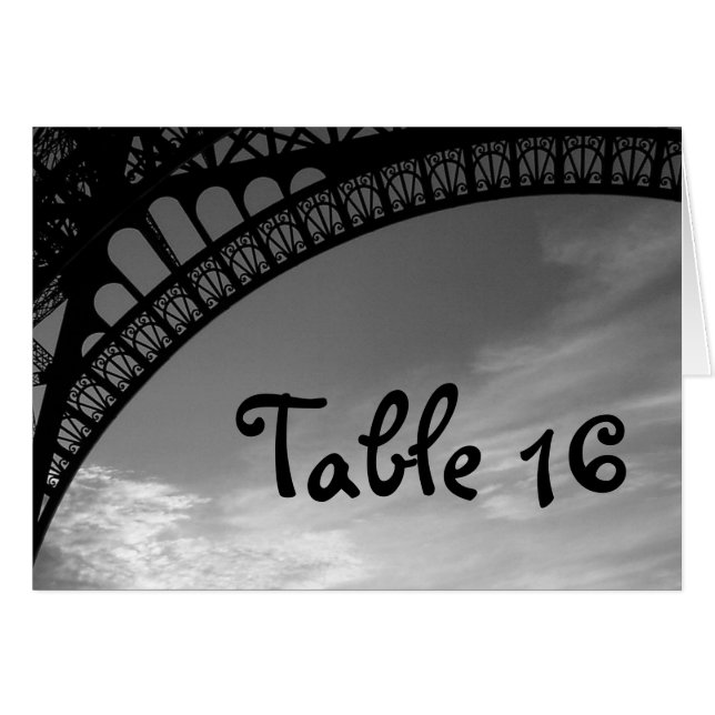 Tarjetas de números de tabla de la Torre Eiffel Bo (Anverso (Horizontal))