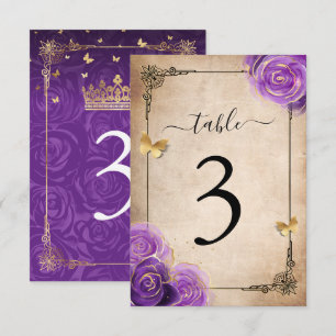 Tarjetas de números de tabla de oro de Rosa de lav