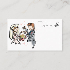 Tarjetas de números de tabla de recepción