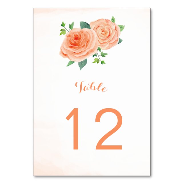 Tarjetas de números de tabla de Rosas de página (Anverso)
