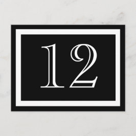 Tarjetas de números de tabla en blanco y negro