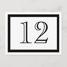 Tarjetas de números de tabla en blanco y negro