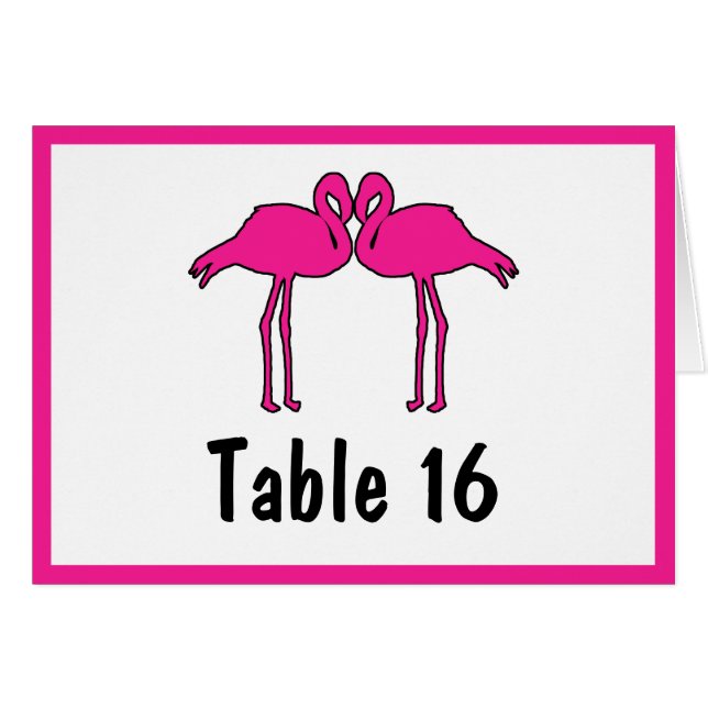 Tarjetas de números de tabla plegados de flamencos (Anverso (Horizontal))