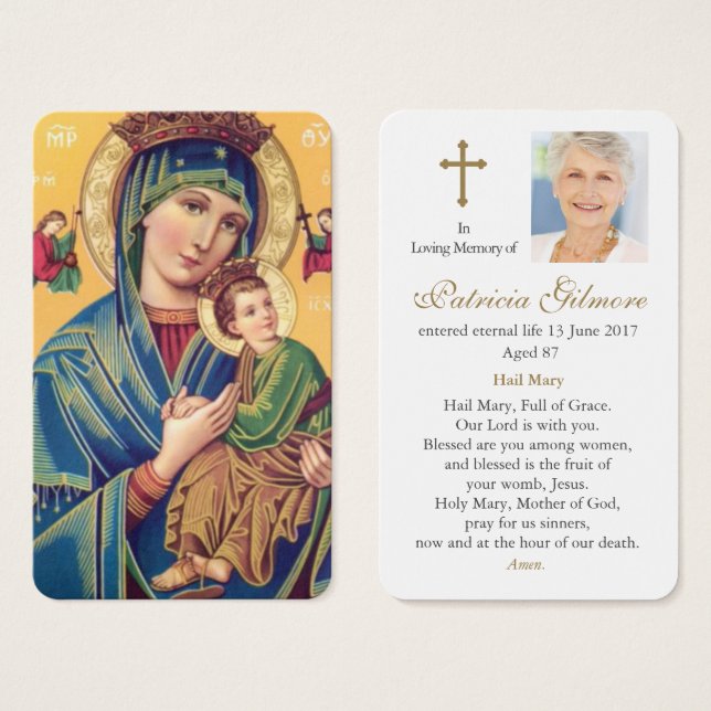 Tarjetas de oración | Ayuda permanente de nuestra  (Anverso y reverso)