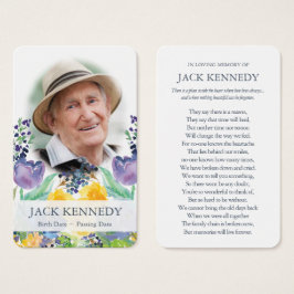 Tarjetas de oración | Azul floral