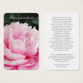 Tarjetas de oración | Bonita Peonia Rosa