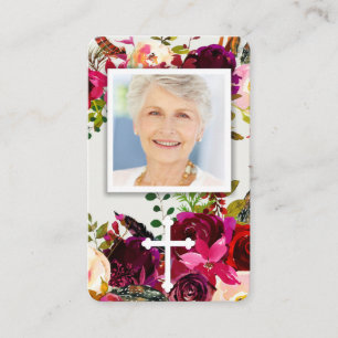 Tarjetas de oración   Bordo floral y cruz