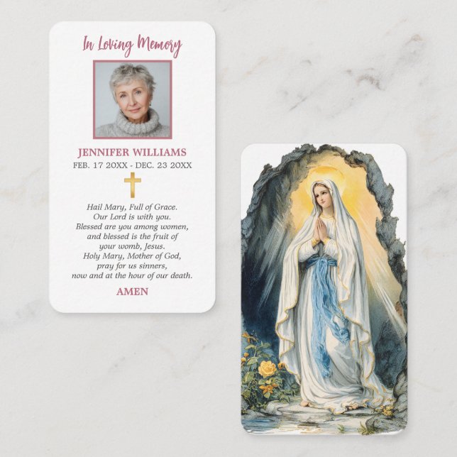 Tarjetas de Oración Católicas Nuestra Señora de Lo (Anverso / Reverso)