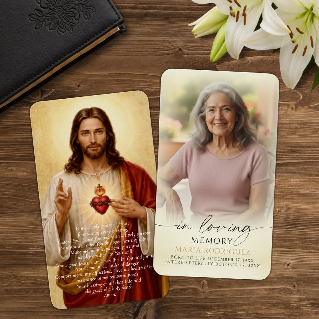 Tarjetas de oración con foto de funeral de Jesús S (Subido por el creador)