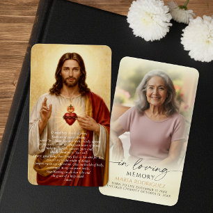 Tarjetas de oración con foto de funeral de Jesús S