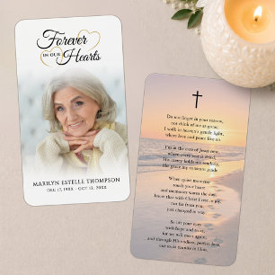 Tarjetas de oración con foto del memorial de la cr