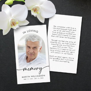 Tarjetas de oración con foto y guion para funeral 