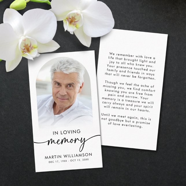 Tarjetas de oración con foto y texto para funeral  (Subido por el creador)