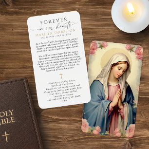 Tarjetas de oración conmemorativas de la Virgen Ma