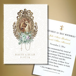 Tarjetas de oración de boda floral católica Mary J