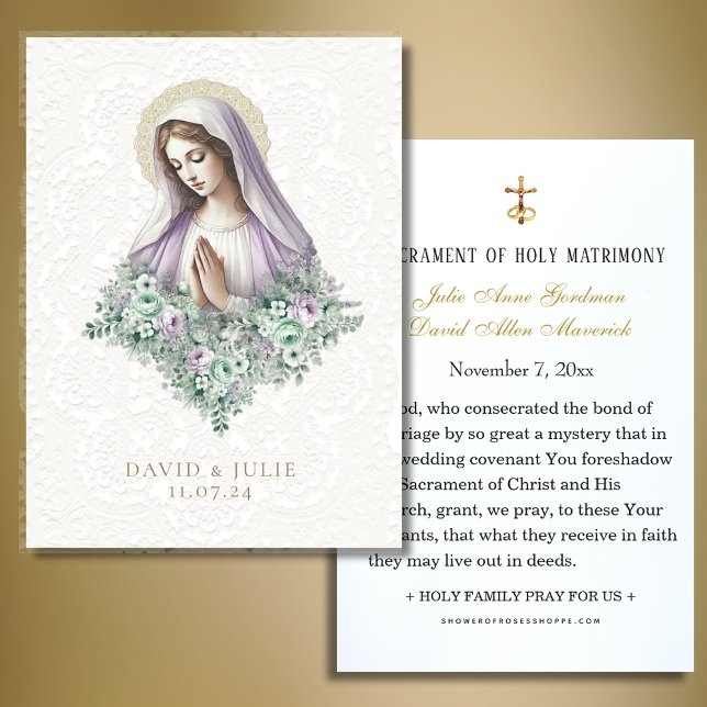 Tarjetas de oración de boda floral de lavanda cató (Subido por el creador)
