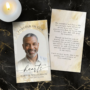 Tarjetas de Oración de Foto Dorada Elegantes Por S