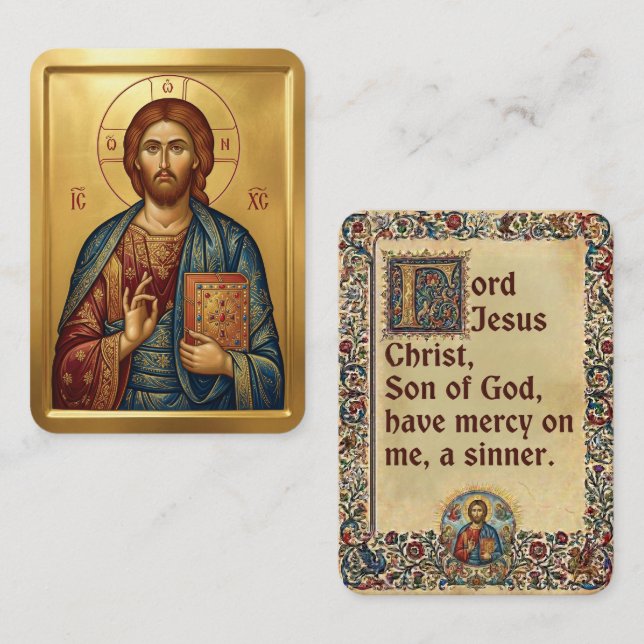 tarjetas de oración de Jesucristo (Anverso / Reverso)