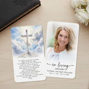 Tarjetas de Oración de la Cruz Cristiana en Memori