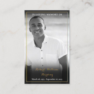 Tarjetas de oración de memorial fúnebre en blanco 