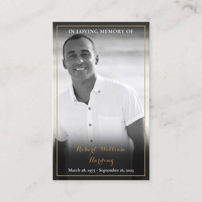 Tarjetas de oración de memorial fúnebre en blanco  (Anverso)