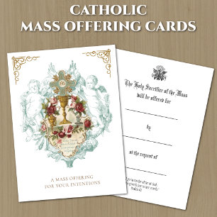 Tarjetas de Oración de Ofrenda de Misa Católica