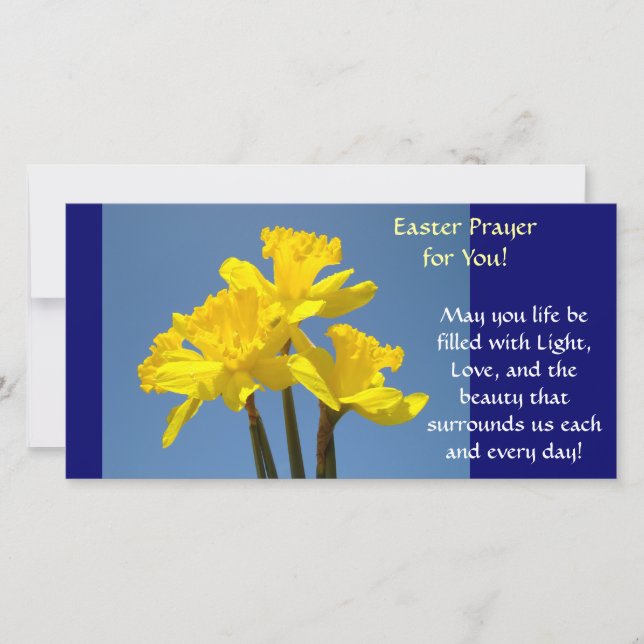 Tarjetas de oración de Pascua Narcisos Flores Prim (Anverso)