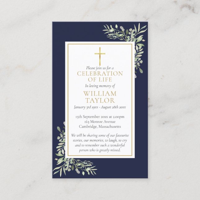 Tarjetas de oración de recuerdo para funeral crist (Anverso)