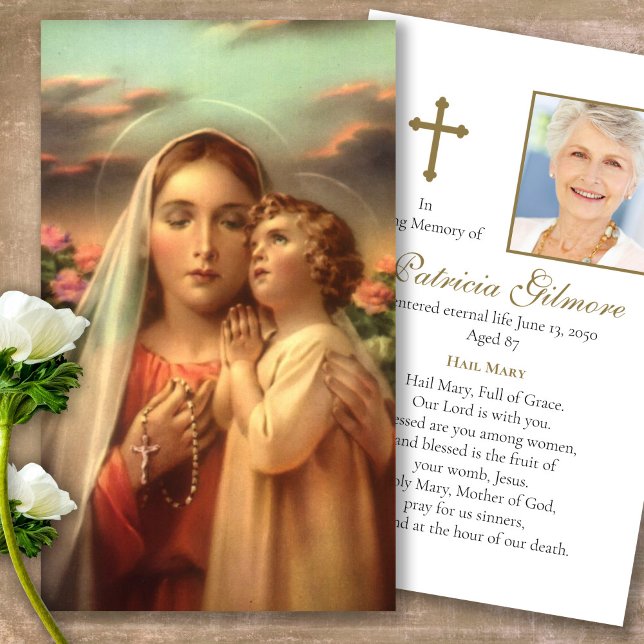Tarjetas de oración | Devoción de madres (catholic, religious, celebration of life, in loving memory of, prayer cards for bereavement)