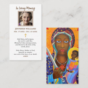 Tarjetas de Oración Erzulie Dantor Virgen Negra Ha