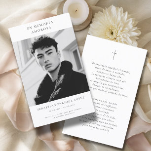 Tarjetas de oración españolas sencillas con foto p