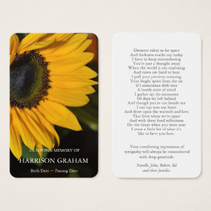 Tarjetas de oración   Flor de girasol