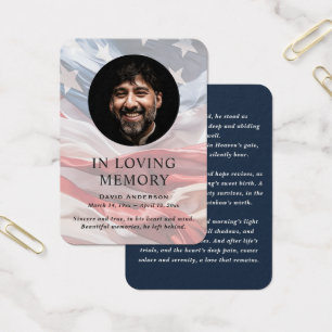 Tarjetas de oración fotográficas para funerales co