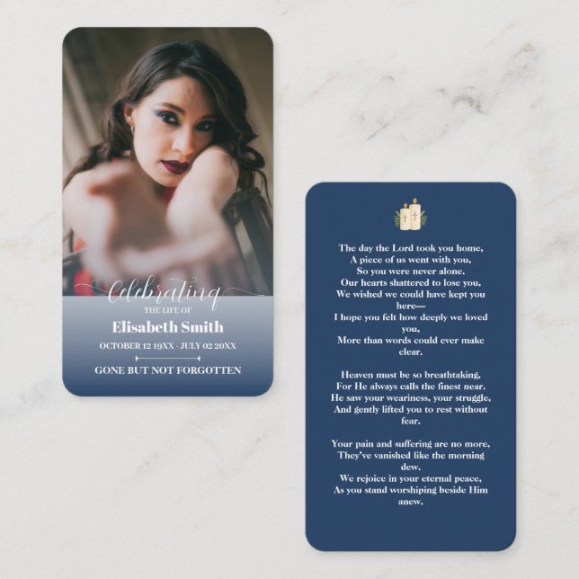 Tarjetas de Oración Fúnebre – Celebración de la Vi (Anverso / Reverso)