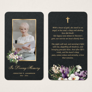 Tarjetas de oración fúnebre con foto de orquídea b