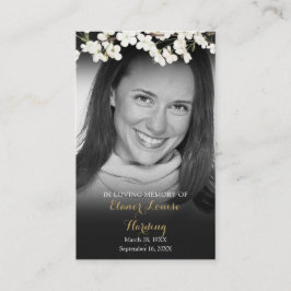 Tarjetas de oración fúnebre con foto en blanco y n