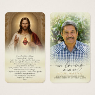 Tarjetas de oración fúnebre de Jesús Sagrado Coraz