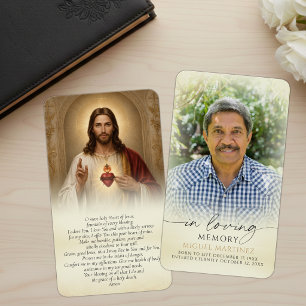 Tarjetas de oración fúnebre de Jesús Sagrado Coraz