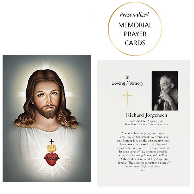 Tarjetas de oración fúnebre del Sagrado Corazón de (Subido por el creador)