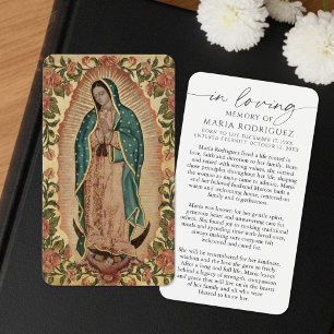 Tarjetas de Oración Fúnebre en Memoria de Guadalup