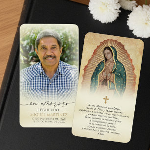 Tarjetas de oración funeraria en español de Nuestr