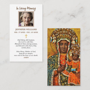 Tarjetas de Oración I Icono de Madonna Jasna Gora 
