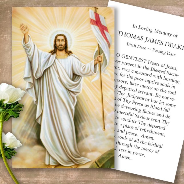 Tarjetas de oración | Jesús 2 (catholic, religious, celebration of life, in loving memory of, prayer cards for bereavement)