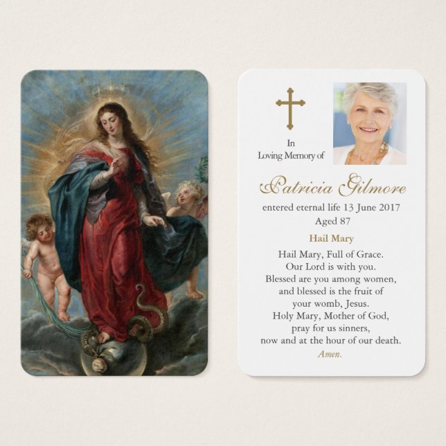 Tarjetas de oración | La Inmaculada Concepción (Anverso y reverso)