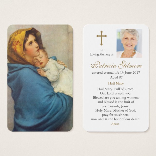 Tarjetas de oración | Madoninna (Anverso y reverso)