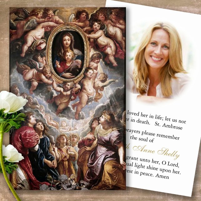 Tarjetas de oración | Madonna Della Vallicella (catholic, religious, celebration of life, in loving memory of, prayer cards for bereavement)